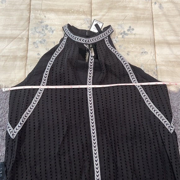 BCBG Maxazria Black Striped Eyelet Halter Dress - Picture 8 of 8